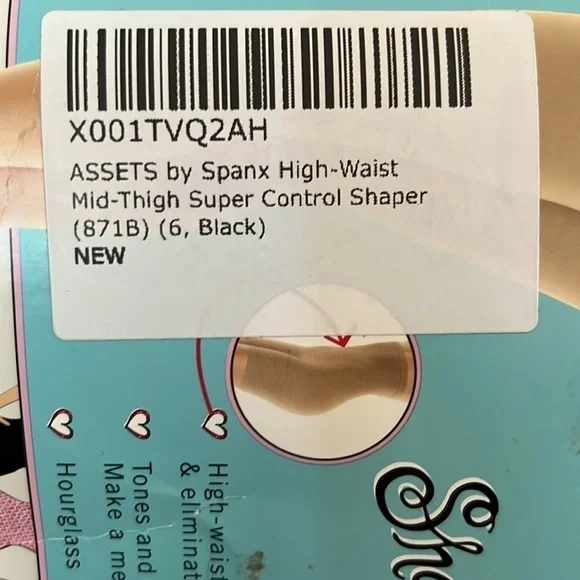SPANX Size 6 Black High Waist Mid Thigh Suer Control Shaper - Picture 4 of 5